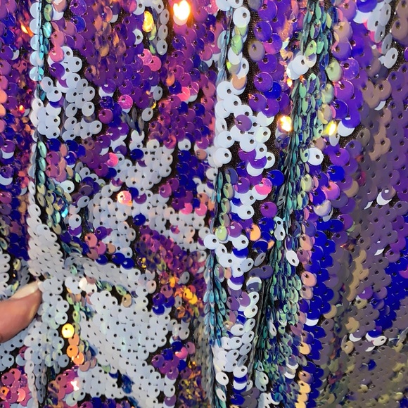 Sequin cocktail dress. Mermaid tones. - Picture 4 of 5